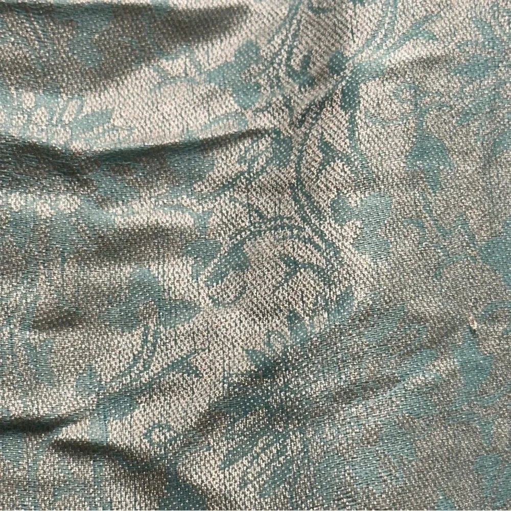 Elegant Shawl in Light Mint & Cream - Versatile Wrap, Scarf, or Veil, Soft Rayon
